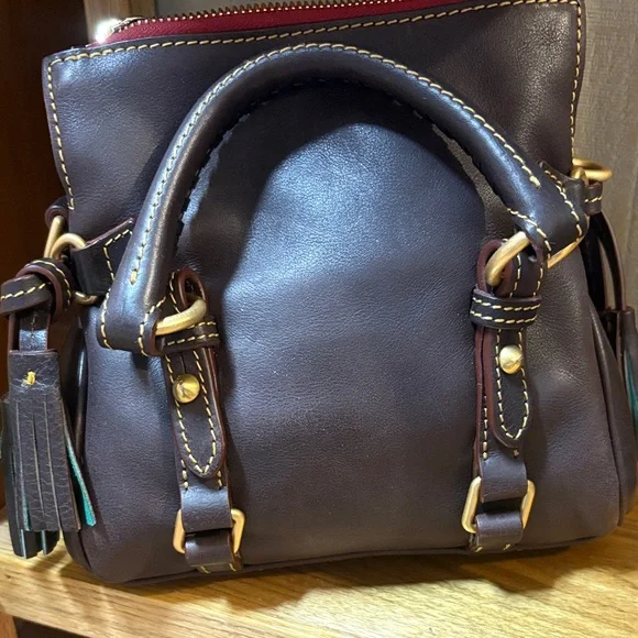 Dooney & Bourke Dark Brown Leather Satchel - Picture 4 of 6